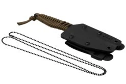 ANV Knives P100 Sleipner Cerakote, Coyote Paracord, P100-040, Black Kydex Sheath, Cuchillo De Cuello -Victorinox Ventas ANVP100 040 06 anv