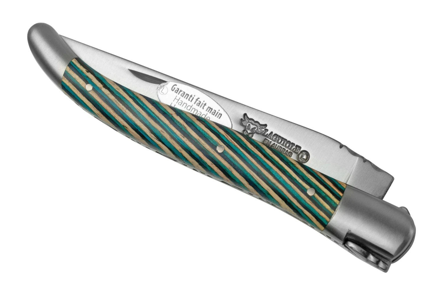Laguiole En Aubrac Samba Turquoise L0212SATIF Madera De Samba Turquesa, Mate, Navaja Laguiole, 12 Cm 6 Laguiole En Aubrac Samba Turquoise L0212SATIF Madera De Samba Turquesa, Mate, Navaja Laguiole, 12 Cm - Imagen 4