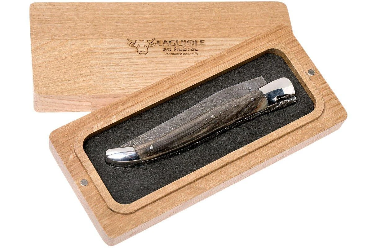 Laguiole En Aubrac 12 Cm Navaja Damascata, Full Handle Cuerno L0712PCI-FFI1 11 Laguiole En Aubrac 12 Cm Navaja Damascata, Full Handle Cuerno L0712PCI-FFI1 - Imagen 9