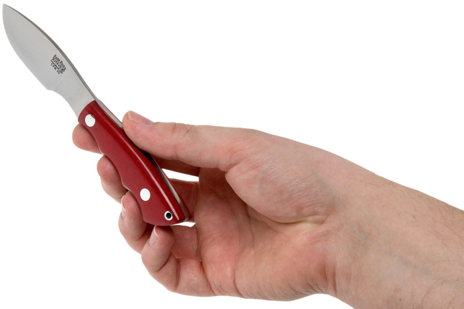 Bark River Mini Canadian CPM 3V Red Linen Micarta Cuchillo Fijo 7 Bark River Mini Canadian CPM 3V Red Linen Micarta Cuchillo Fijo - Imagen 5