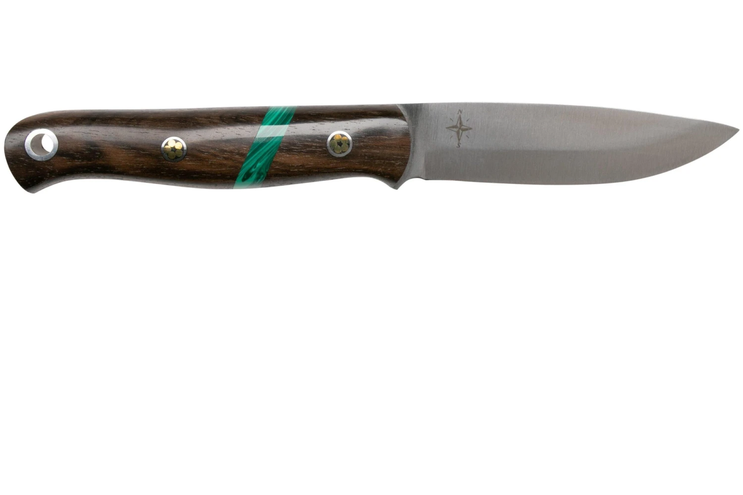 Bark River Ultra-Lite Bushcrafter CPM 3V Zericote, Jade Malachite Spacer, Black Liners, Mosaic Pins 4 Bark River Ultra-Lite Bushcrafter CPM 3V Zericote, Jade Malachite Spacer, Black Liners, Mosaic Pins - Imagen 2