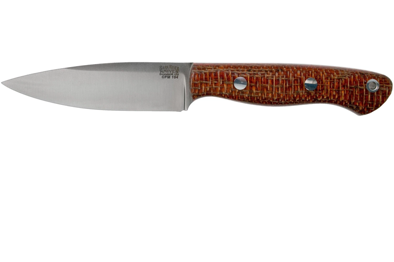 Bark River Mini Aurora CPM 154, Terracotta Burlap Micarta 3 Bark River Mini Aurora CPM 154, Terracotta Burlap Micarta