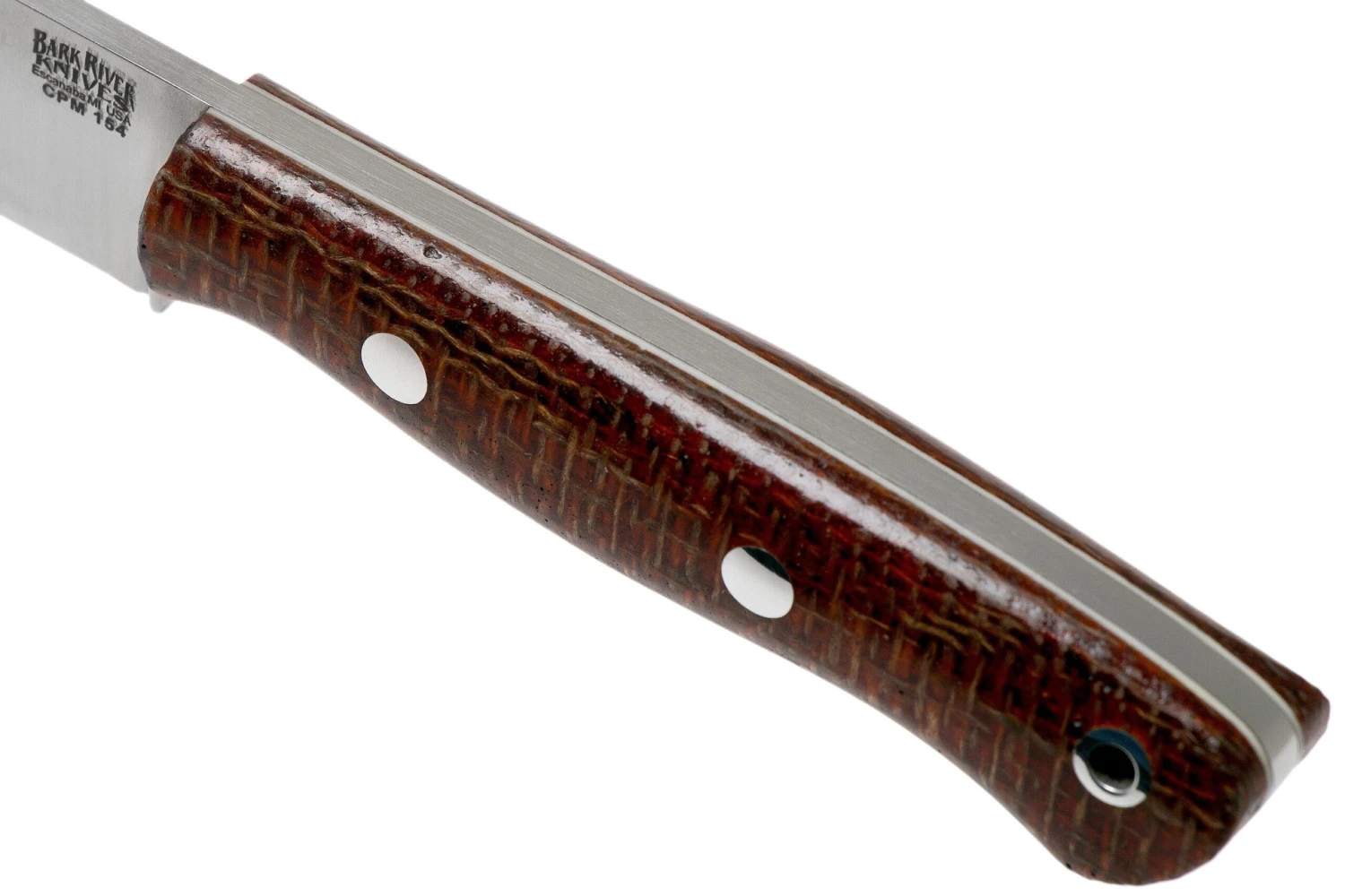 Bark River Mini Aurora CPM 154, Terracotta Burlap Micarta 7 Bark River Mini Aurora CPM 154, Terracotta Burlap Micarta - Imagen 5