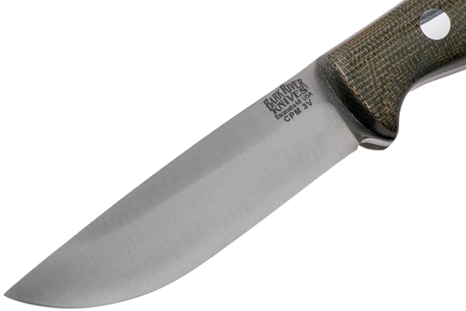 Bark River Bravo EDC CPM 3V Rampless, Green Canvas Micarta Cuchillo Bushcraft 5 Bark River Bravo EDC CPM 3V Rampless, Green Canvas Micarta Cuchillo Bushcraft - Imagen 3