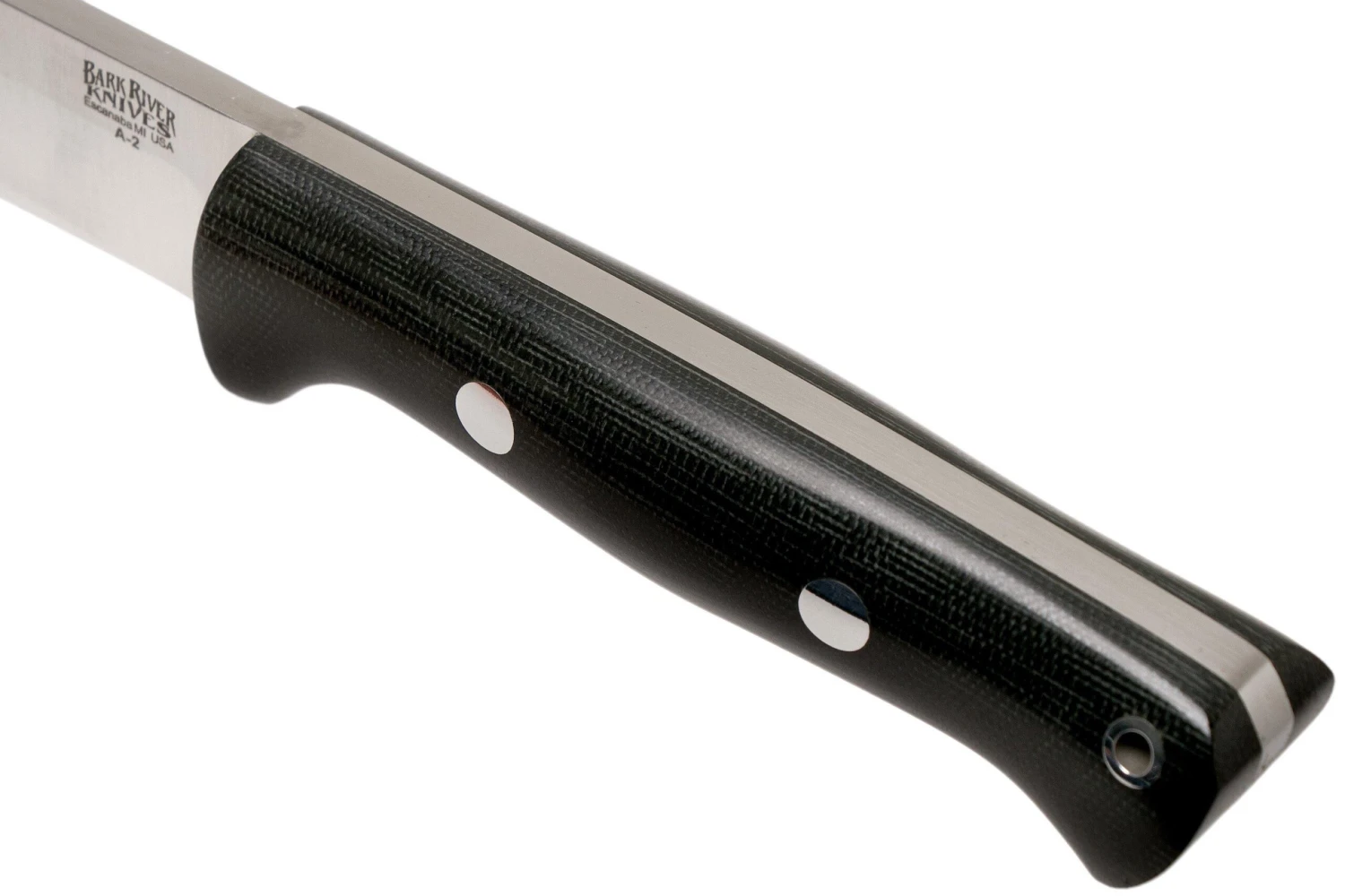 Bark River Bravo 1.2 A2 Black Canvas Micarta Rampless Cuchillo De Exterior 6 Bark River Bravo 1.2 A2 Black Canvas Micarta Rampless Cuchillo De Exterior - Imagen 5