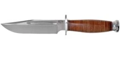Bark River Teddy A2 Stacked Leather, Double Quillion Cuchillo De Exterior