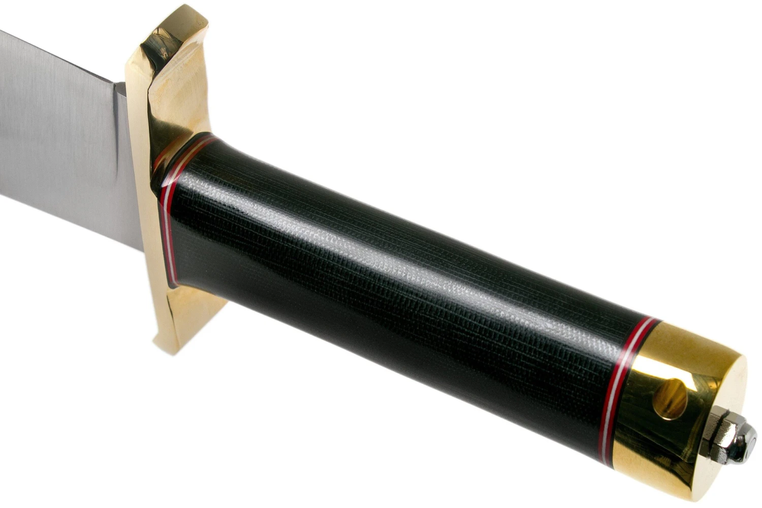 Bark River V-44 Bowie A2 Black Canvas Micarta, Brass Double Quillion, Cuchillo Bowie 6 Bark River V-44 Bowie A2 Black Canvas Micarta, Brass Double Quillion, Cuchillo Bowie - Imagen 4