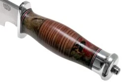 Bark River Highwayman III A2 Stacked Leather, Black Gold Maple Bowie Cuchillo -Victorinox Ventas BRK08 313SLBGS 05 bark river knives