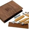 BeaverCraft Geometric Wood Carving Set S05 Juego De Talla De Madera Con Libro De Almacenamiento De Madera