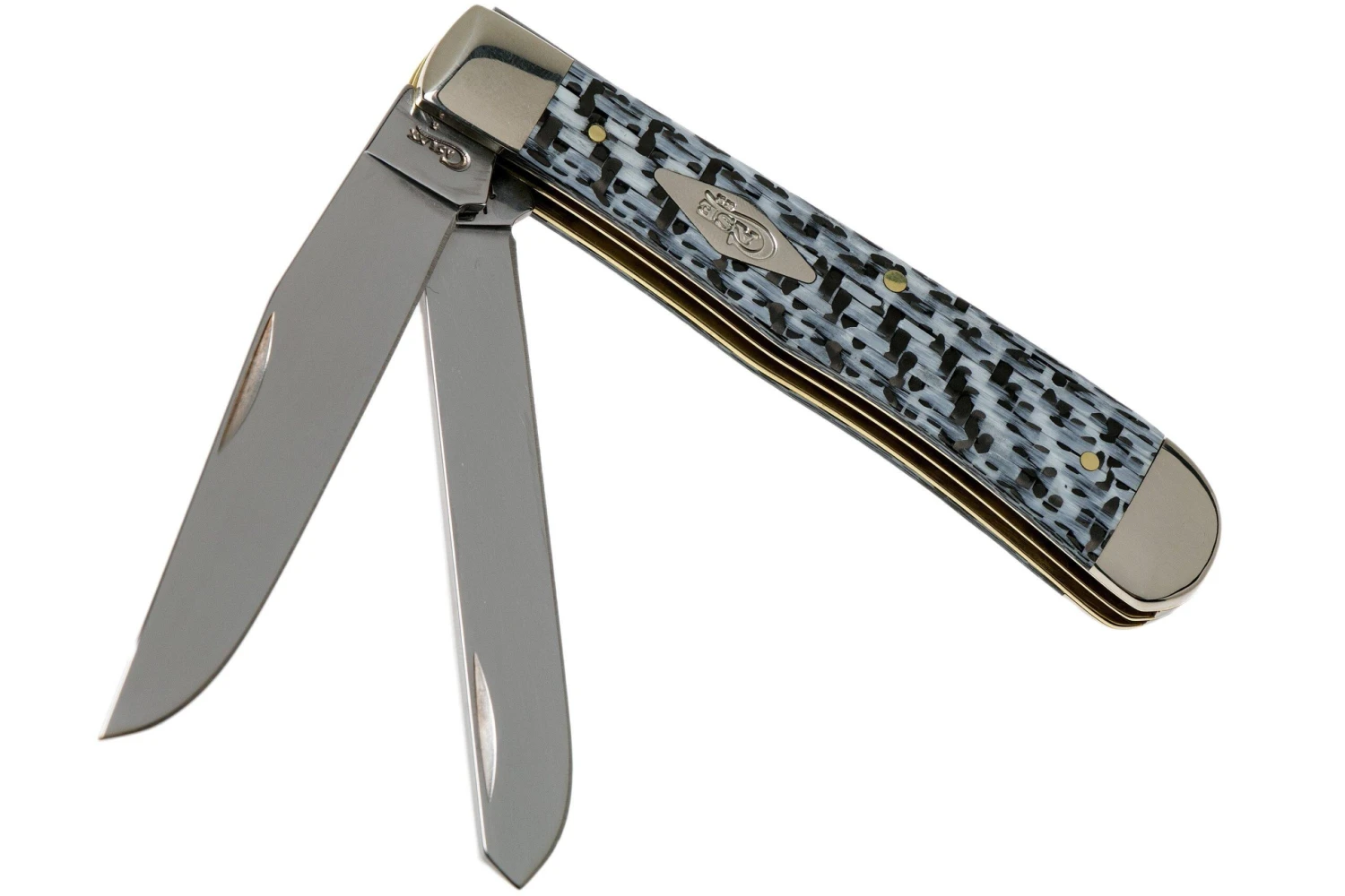 Case Medium Trapper White & Black Carbon Fiber-G10 Weave Smooth, 38920 10254 SS Navaja 3 Case Medium Trapper White & Black Carbon Fiber-G10 Weave Smooth, 38920 10254 SS Navaja
