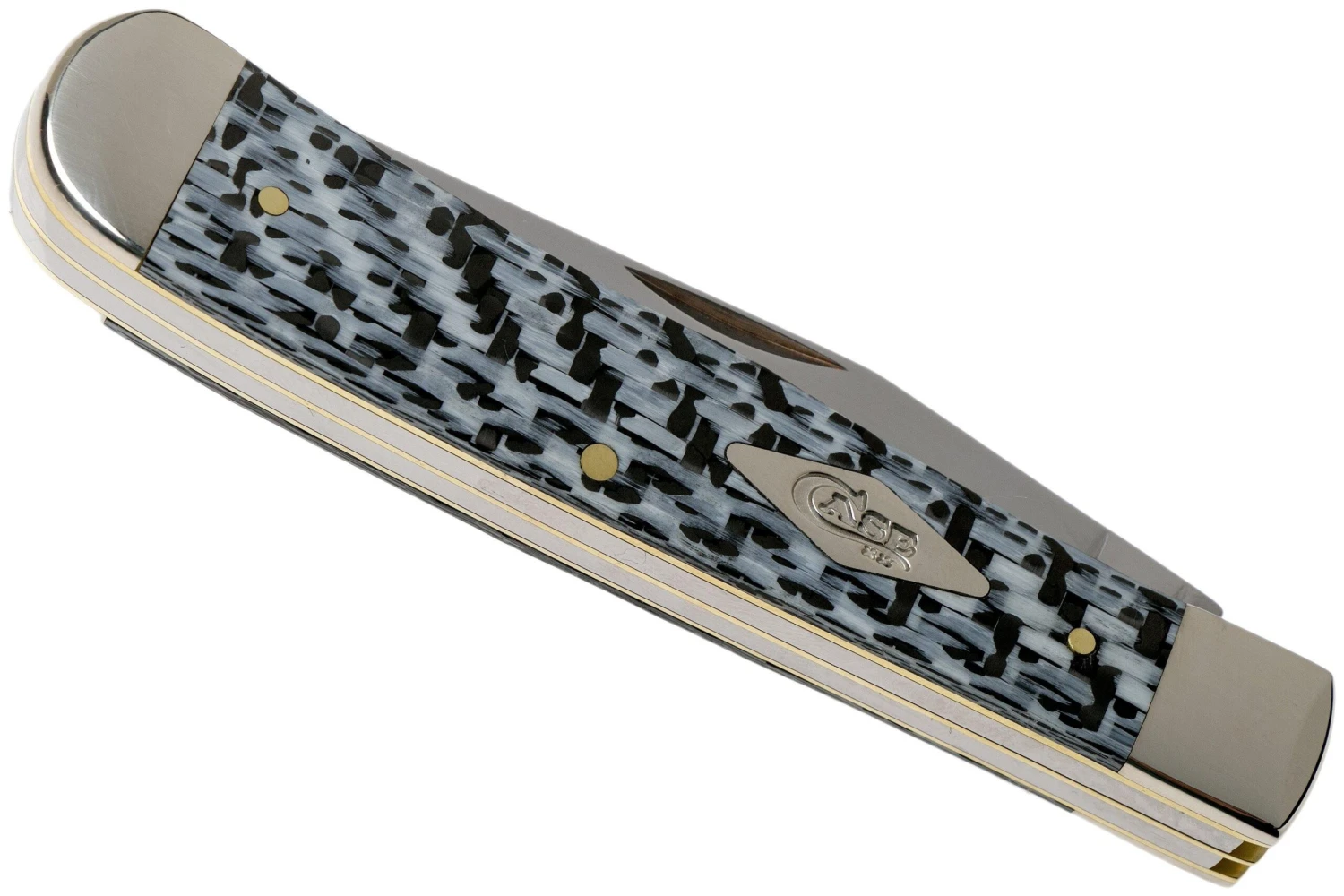 Case Medium Trapper White & Black Carbon Fiber-G10 Weave Smooth, 38920 10254 SS Navaja 6 Case Medium Trapper White & Black Carbon Fiber-G10 Weave Smooth, 38920 10254 SS Navaja - Imagen 4