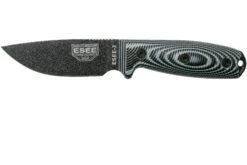 ESEE Model 3 Black Blade 3D Grey-Black G10 Cuchillo De Supervivencia 3PMB-002 Funda Negra + Clip Para Cinturón