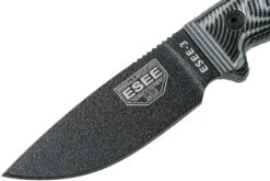 ESEE Model 3 Black Blade 3D Grey-Black G10 Cuchillo De Supervivencia 3PMB-002 Funda Negra + Clip Para Cinturón -Victorinox Ventas EE 3PMB 002 03 esee knives