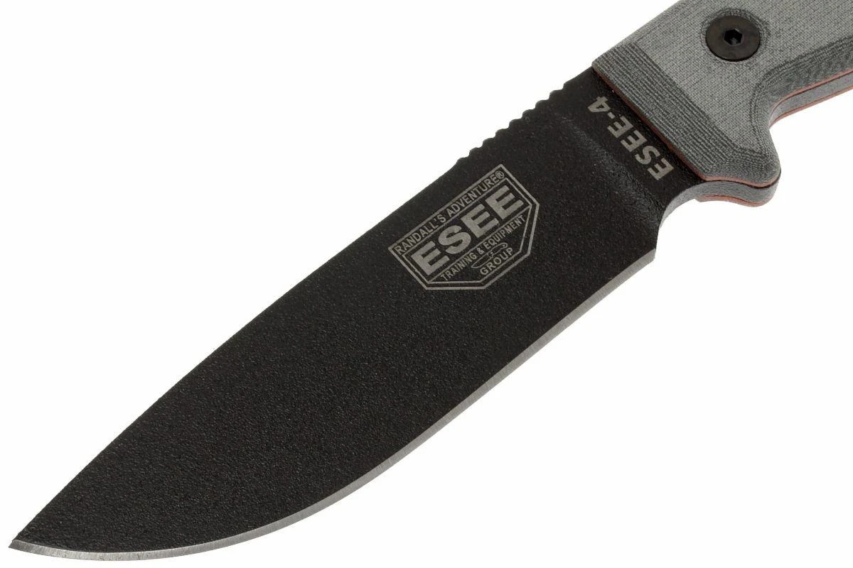 ESEE Model 4 Black Blade, Grey Handle 4P-KO Cuchillo De Supervivencia Sin Funda 4 ESEE Model 4 Black Blade, Grey Handle 4P-KO Cuchillo De Supervivencia Sin Funda - Imagen 2
