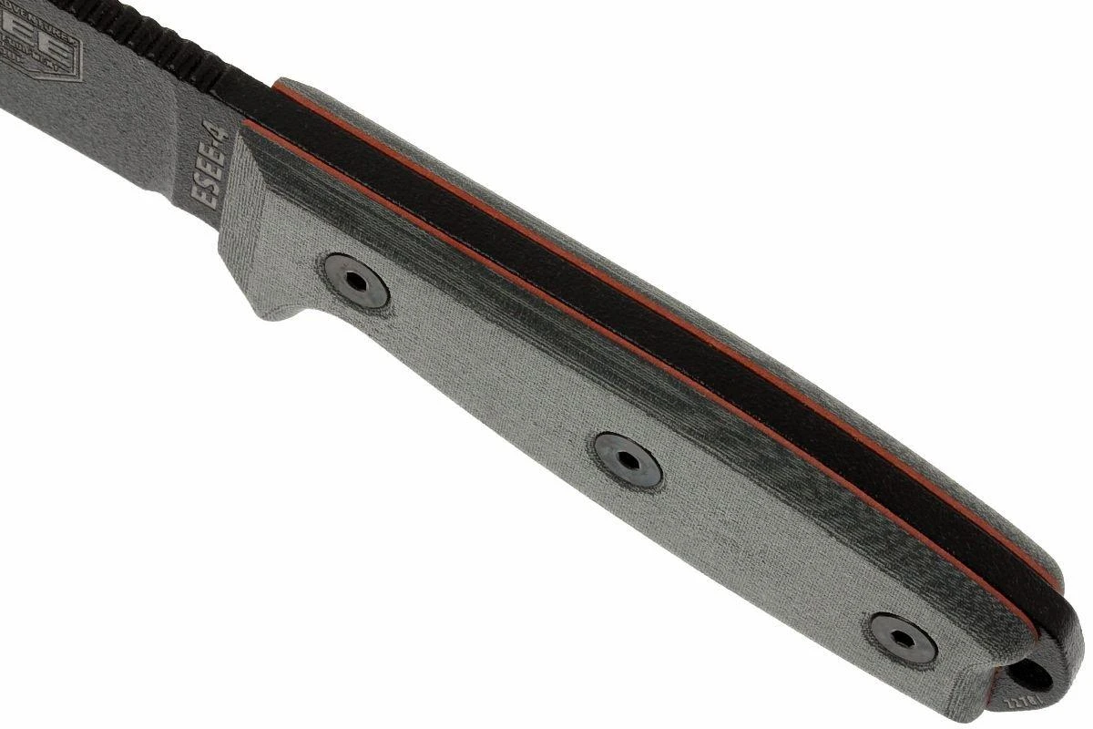 ESEE Model 4 Black Blade, Grey Handle 4P-KO Cuchillo De Supervivencia Sin Funda 6 ESEE Model 4 Black Blade, Grey Handle 4P-KO Cuchillo De Supervivencia Sin Funda - Imagen 4