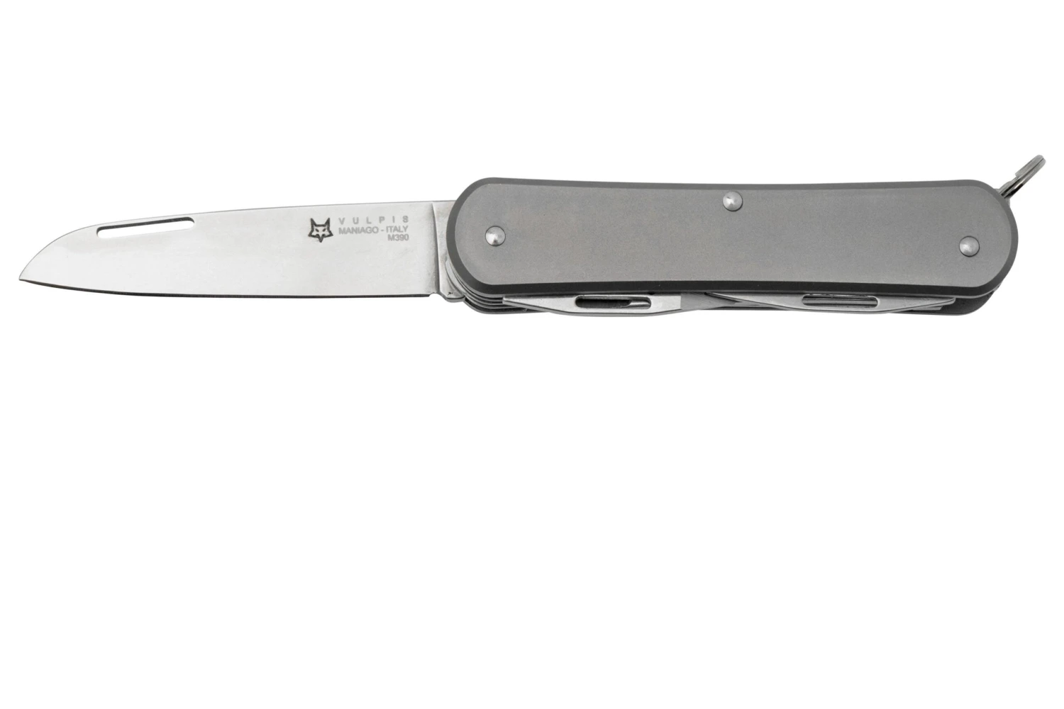 Fox Vulpis 5-Tools VP130-SF5TI, M390, Titanium Sandblasted, Navaja Suiza 3 Fox Vulpis 5-Tools VP130-SF5TI, M390, Titanium Sandblasted, Navaja Suiza