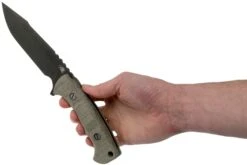 Rick Hinderer Ranch Harpoon Spanto Battle Black Green Micarta Cuchillo De Supervivencia -Victorinox Ventas HRK TRH SPSWBK GM 06 rick hinderer knives