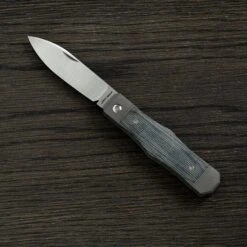 Jack Wolf Vampire Jack VAMPI-01-BLK Black Canvas Micarta Navaja Slipjoint