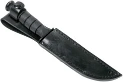 KA-BAR Short Tanto 1255 Parcialmente Dentado, Funda De Cuero -Victorinox Ventas KA1255 07 ka bar