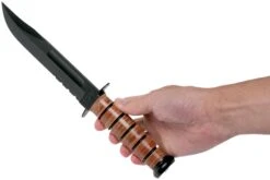 KA-BAR USMC 5018 Parcialmente Dentado, Mango De Cuero, Funda De Plástico -Victorinox Ventas KA5018 06 ka bar