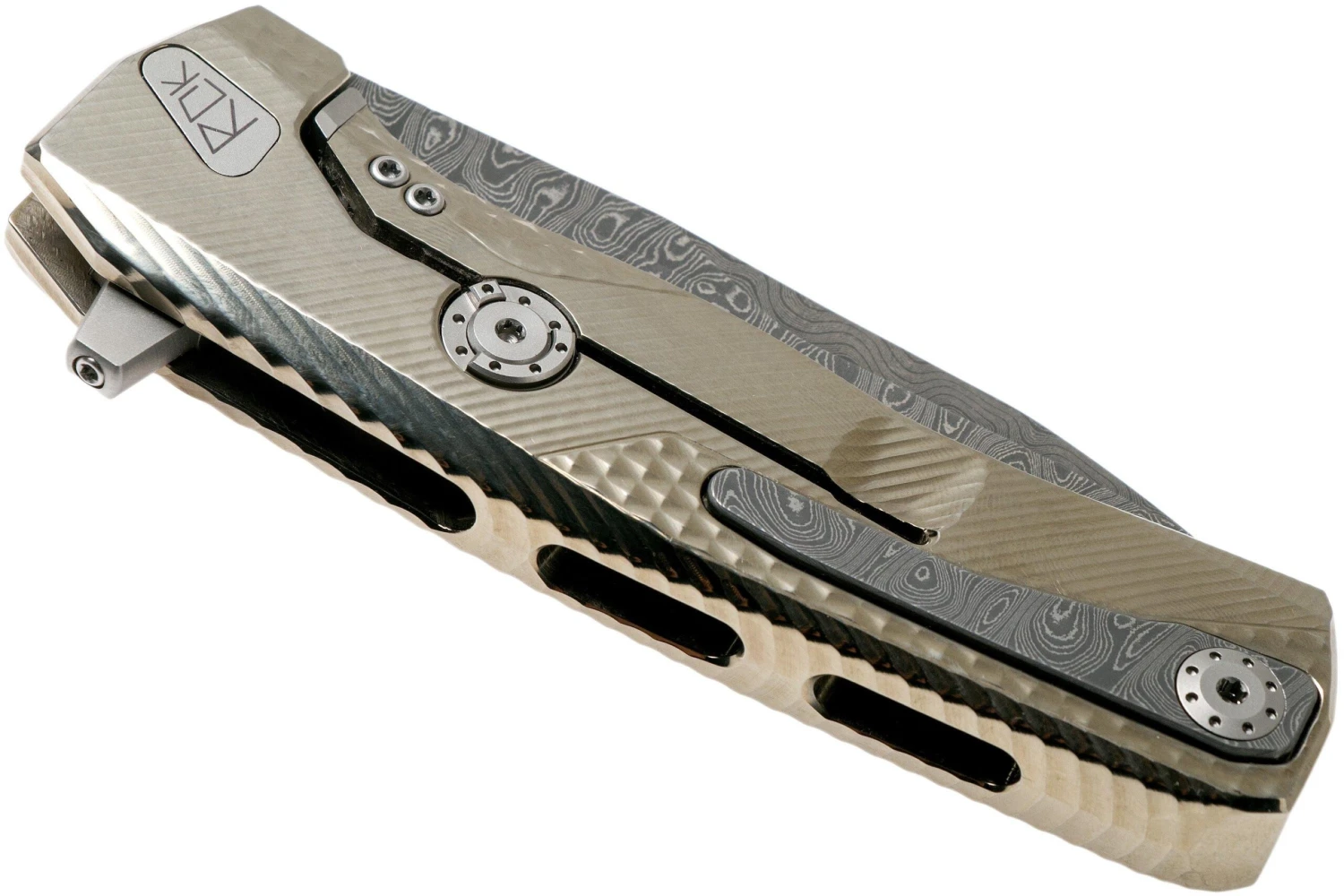 LionSteel ROK Damascus Gold Titanium ROK DD GL Navaja 6 LionSteel ROK Damascus Gold Titanium ROK DD GL Navaja - Imagen 4