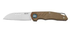 MKM Root RT-NC Satin Natural Canvas Micarta Navaja, Diseño Jens Anso
