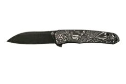 QSP Knife Otter QS140-A2 Blackwashed, Aluminum Foil Carbonfiber Navaja