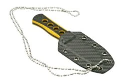 QSP Knife Canary QS141-A2 Blackwashed, Black Yellow G10, Cuchillo De Cuello -Victorinox Ventas QS141 A2 06 qsp