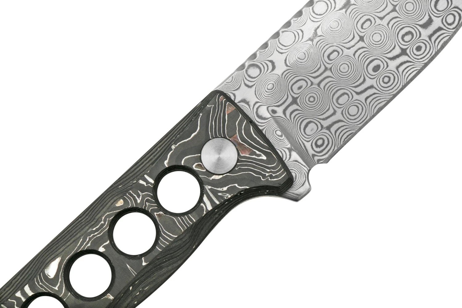 QSP Knife Canary QS141-E Damascus, Aluminium Foil Carbon Fibre, Cuchillo De Cuello 7 QSP Knife Canary QS141-E Damascus, Aluminium Foil Carbon Fibre, Cuchillo De Cuello - Imagen 5
