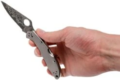 Spyderco C11TIPD Delica 4 Titanium Damascus Navaja -Victorinox Ventas SPC11TIPD 08 spyderco spc11tipd 08