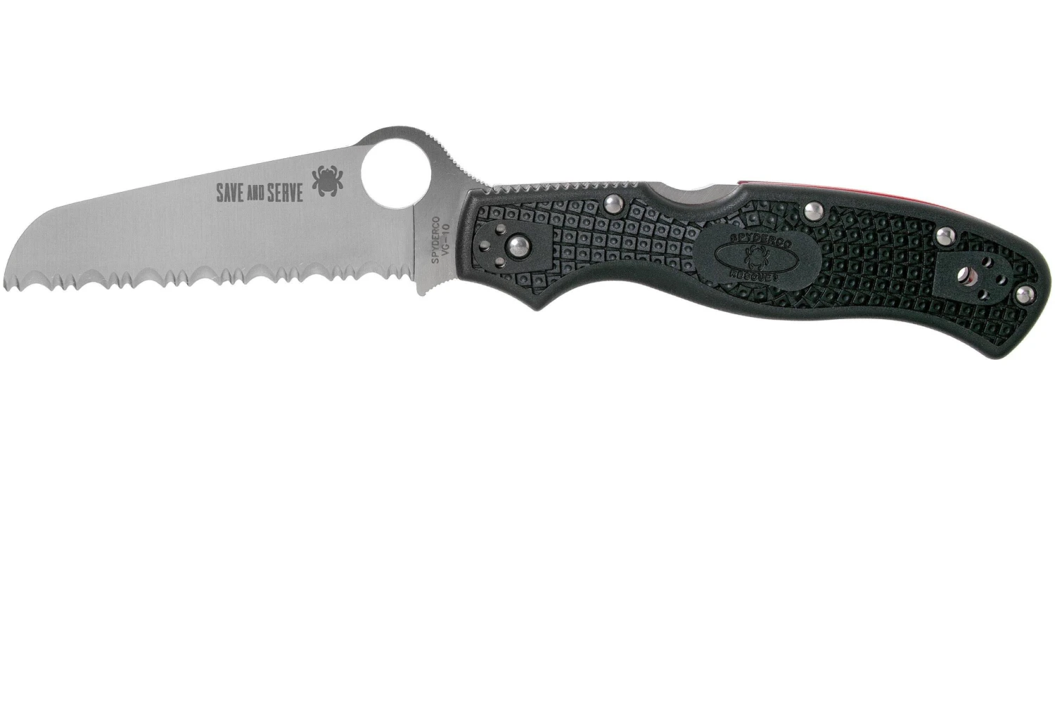 Spyderco Rescue 3 Thin Red Line C14FSBKRD3 Cuchillo De Rescate De Sierra 3 Spyderco Rescue 3 Thin Red Line C14FSBKRD3 Cuchillo De Rescate De Sierra